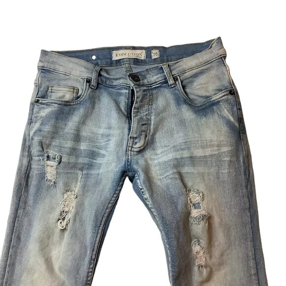 Evolution In Design Distressed Paint Splatter Skinny Denim Jeans Mens Size 30x31 - Picture 9 of 12